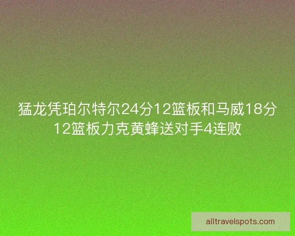 猛龙凭珀尔特尔24分12篮板和马威18分12篮板力克黄蜂送对手4连败